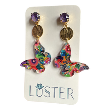 Load image into Gallery viewer, Butterfly Acrylic Lightweight Statement Earrings
