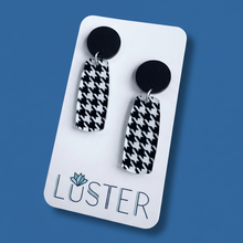 Load image into Gallery viewer, Bold Houndstooth Drop Acrylic Earrings
