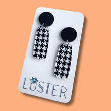 Load image into Gallery viewer, Bold Houndstooth Drop Acrylic Earrings
