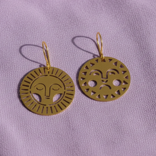 Load image into Gallery viewer, Awake Asleep Brass Earrings
