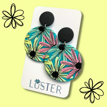 Load image into Gallery viewer, Floral Acetate Disc Statement Earrings
