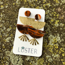 Load image into Gallery viewer, Rust + Orange Statement Earrings
