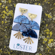 Load image into Gallery viewer, Brass and Acrylic Unique Statement Earrings
