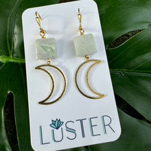 Load image into Gallery viewer, Crescent and Stone Statement Earrings
