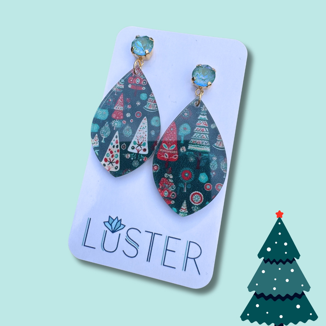 Mod Holiday Tree Earrings