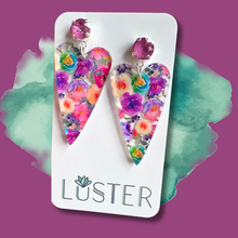 Load image into Gallery viewer, Boho Floral Heart Drop Earrings
