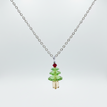 Load image into Gallery viewer, Peridot Green Holiday Tree Necklace
