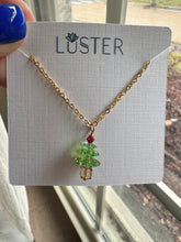 Load image into Gallery viewer, Peridot Green Holiday Tree Necklace
