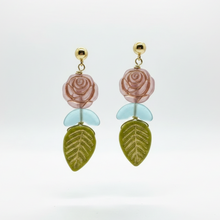 Load image into Gallery viewer, Czech Glass Rose Dangles
