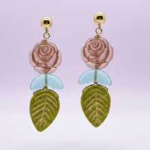 Load image into Gallery viewer, Czech Glass Rose Dangles
