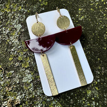 Load image into Gallery viewer, Brass + Acrylic Statement Earrings
