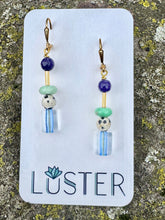 Load image into Gallery viewer, Glass +Stone Lightweight Dangle Earrings
