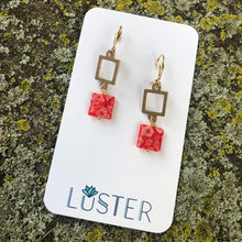 Load image into Gallery viewer, Square Brass Lightweight Statement Earrings
