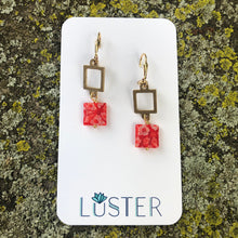 Load image into Gallery viewer, Square Brass Lightweight Statement Earrings
