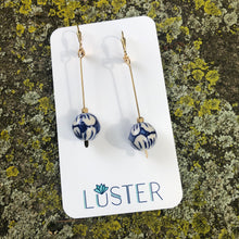 Load image into Gallery viewer, Brass + Porcelain Statement Earrings
