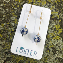 Load image into Gallery viewer, Brass + Porcelain Statement Earrings
