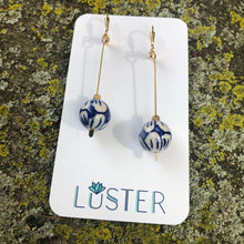 Load image into Gallery viewer, Brass + Porcelain Statement Earrings
