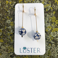 Load image into Gallery viewer, Brass + Porcelain Statement Earrings
