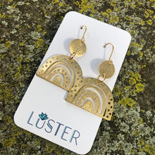 Load image into Gallery viewer, Brass Rainbow Lightweight Statement Earrings
