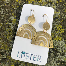 Load image into Gallery viewer, Brass Rainbow Lightweight Statement Earrings
