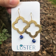 Load image into Gallery viewer, Brass Quatrefoil Lightweight Statement Earrings
