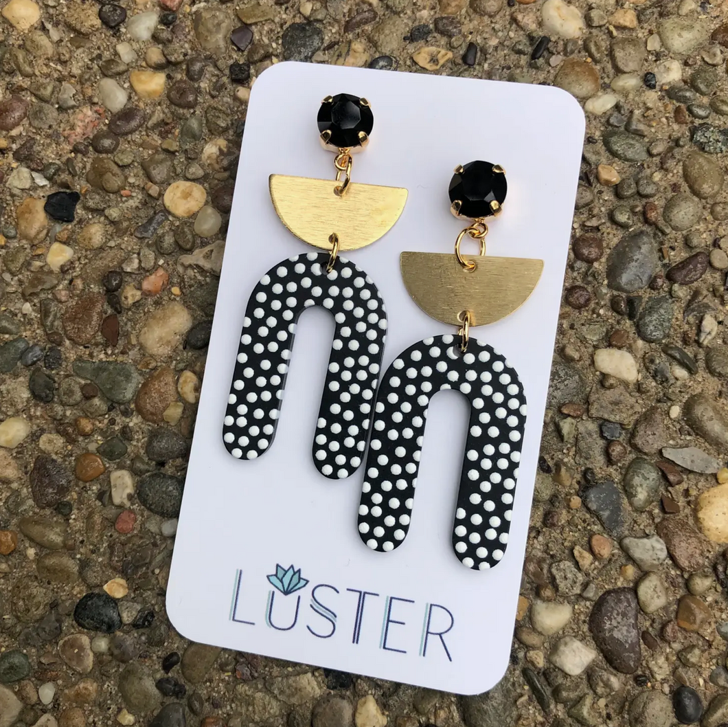 Polka Dot Drop Lightweight Statement Earrings