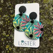 Load image into Gallery viewer, Floral Acetate Disc Statement Earrings
