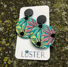 Load image into Gallery viewer, Floral Acetate Disc Statement Earrings
