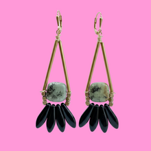 Load image into Gallery viewer, Stone + Glass Statement Earrings
