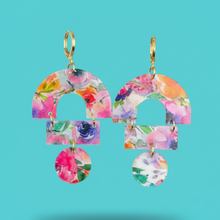 Load image into Gallery viewer, Acrylic Floral Statement Earrings
