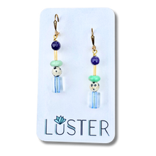 Load image into Gallery viewer, Glass +Stone Lightweight Dangle Earrings

