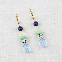 Load image into Gallery viewer, Glass +Stone Lightweight Dangle Earrings
