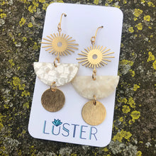 Load image into Gallery viewer, Brass + Acrylic Lightweight Statement Earrings
