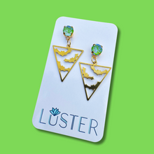 Load image into Gallery viewer, Brass Triangle Bat Earrings
