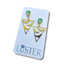 Load image into Gallery viewer, Brass Triangle Bat Earrings
