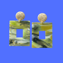 Load image into Gallery viewer, Acrylic Rectangle Drop Statement Earrings
