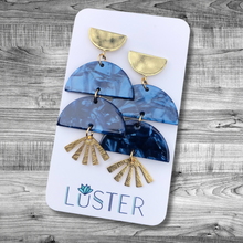 Load image into Gallery viewer, Brass and Acrylic Unique Statement Earrings
