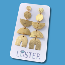 Load image into Gallery viewer, Brass Dangle Unique Statement Earrings
