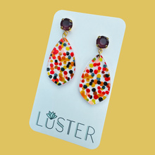 Load image into Gallery viewer, Fall Dot Teardrop Earrings
