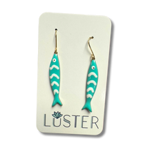 Load image into Gallery viewer, Enamel Fish Dangle Earrings
