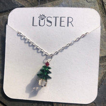 Load image into Gallery viewer, Dark Green Holiday Tree Necklace
