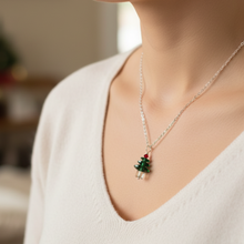 Load image into Gallery viewer, Dark Green Holiday Tree Necklace
