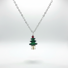 Load image into Gallery viewer, Dark Green Holiday Tree Necklace
