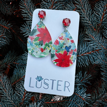 Load image into Gallery viewer, Poinsettia Teardrop Earrings
