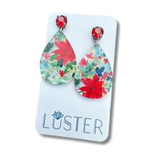 Load image into Gallery viewer, Poinsettia Teardrop Earrings
