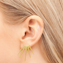 Load image into Gallery viewer, Brass Spike Claw Dangle Unique Statement Earrings
