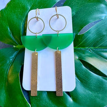 Load image into Gallery viewer, Brass + Acrylic Lightweight Earrings
