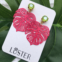 Load image into Gallery viewer, Bold Pink Leaf Unique Lightweight Earrings
