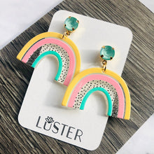 Load image into Gallery viewer, Spring Rainbow Happy Statement Earrings
