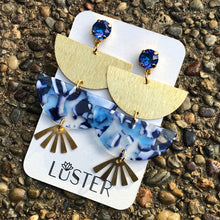 Load image into Gallery viewer, Bold Blues Unique Statement Earrings
